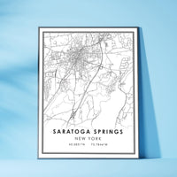 
              Saratoga Springs, New York Modern Map Print
            