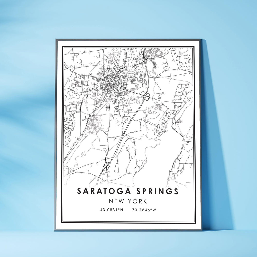 Saratoga Springs, New York Modern Map Print