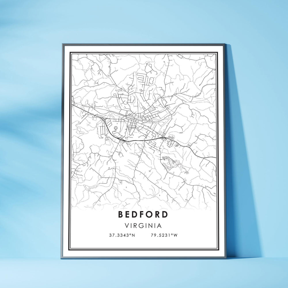 Bedford, Virginia Modern Map Print
