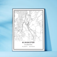 
              Alabaster, Alabama Modern Map Print 
            