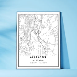 Alabaster, Alabama Modern Map Print 