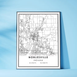 Noblesville, Indiana Modern Map Print 