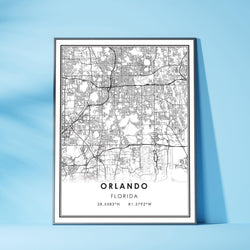 Orlando, Florida Modern Map Print