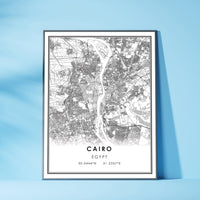 Cairo, Egypt Modern Style Map Print 