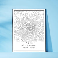 
              Lowell, Massachusetts Modern Map Print 
            