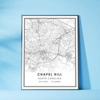 Chapel Hill, North Carolina Modern Map Print 