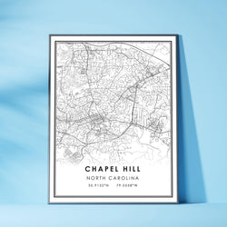 Chapel Hill, North Carolina Modern Map Print 
