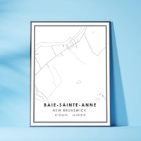 
              Baie-Sainte-Anne, New Brunswick Modern Style Map Print 
            