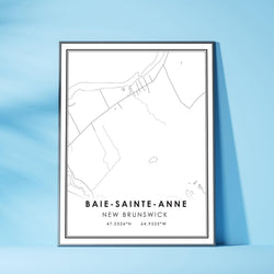Baie-Sainte-Anne, New Brunswick Modern Style Map Print 