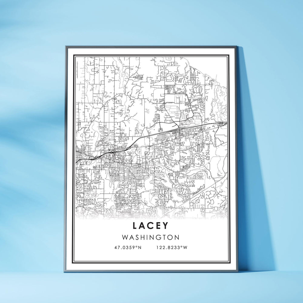 Lacey, Washington Modern Map Print