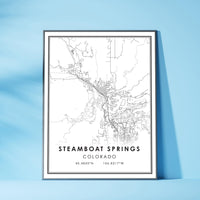 
              Steamboat Springs, Colorado Modern Map Print 
            