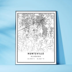 Huntsville, Alabama Modern Map Print