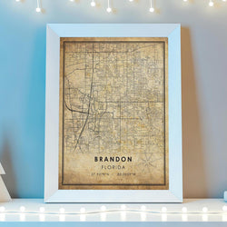 Brandon, Florida Vintage Style Map Print 