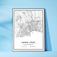 
              Santa Cruz, California Modern Map Print 
            