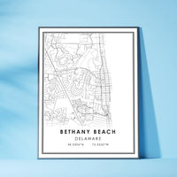 
              Bethany Beach, Delaware Modern Map Print 
            