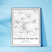 
              Vaihingen an der Enz, Germany Modern Style Map Print 
            