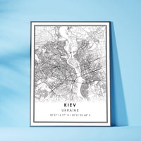 
              Kiev, Ukraine Modern Style Map Print 
            