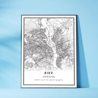 Kiev, Ukraine Modern Style Map Print 