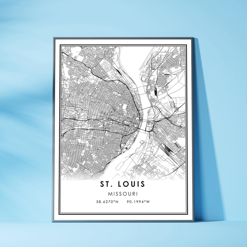 Saint Louis, Missouri Modern Map Print 