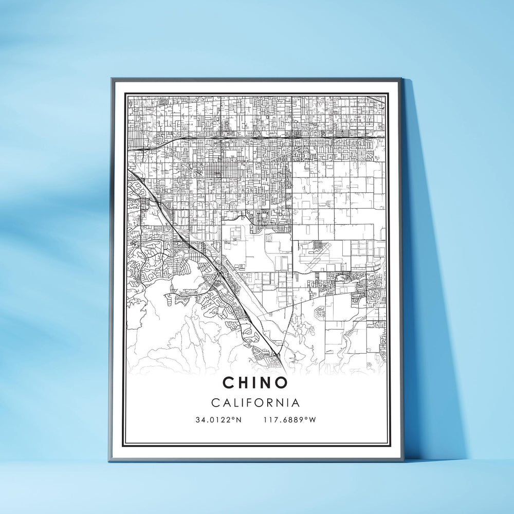 Chino, California Modern Map Print 