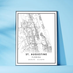 St. Augustine, Florida Modern Map Print 