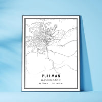 
              Pullman, Washington Modern Map Print 
            