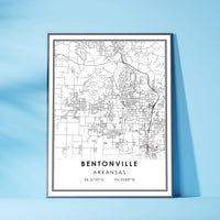 
              Bentonville,  Arkansas Modern Map Print 
            