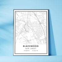 Blackwood, New Jersey Modern Map Print 