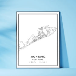 Montauk, New York Modern Map Print 