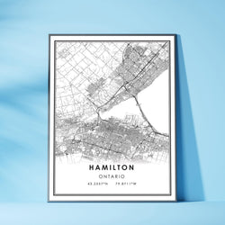 Hamilton, Ontario Modern Style Map Print