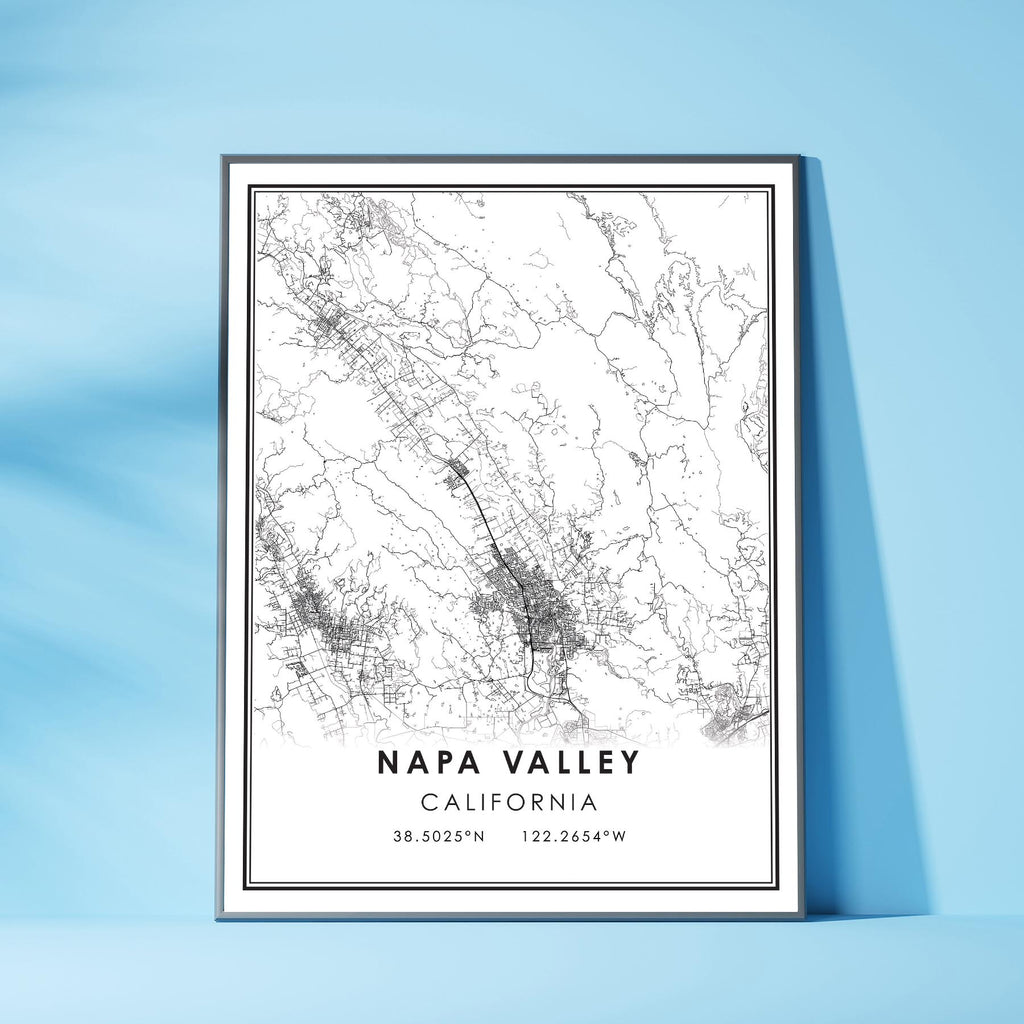 Napa Valley, California Modern Map Print