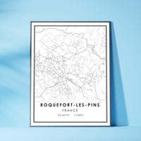 
              Roquefort les Pins, France Modern Style Map Print
            