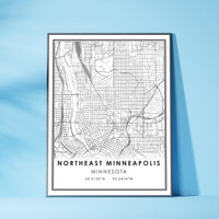 
              Northeast Minneapolis, Minnesota Modern Map Print 
            