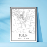 Sonoma, California Modern Map Print 