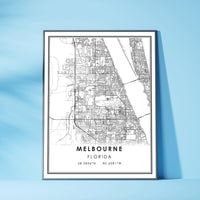 Melbourne, Florida Modern Map Print 