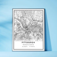 
              Pittsburgh, Pennsylvania Modern Map Print
            