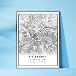 Pittsburgh, Pennsylvania Modern Map Print