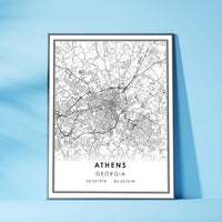 Athens, Georgia Modern Map Print 