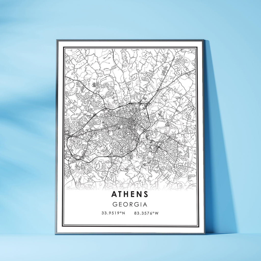 Athens, Georgia Modern Map Print 
