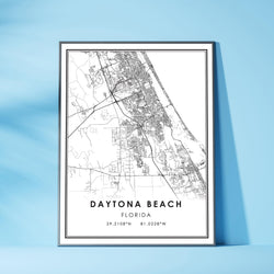  Daytona Beach, Florida Modern Map Print 