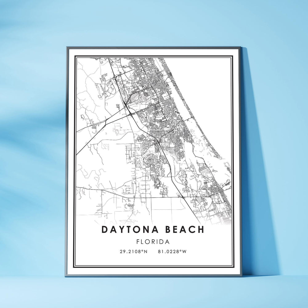  Daytona Beach, Florida Modern Map Print 