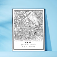 
              Cary, North Carolina Modern Map Print 
            