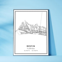 
              Destin, Florida Modern Map Print 
            