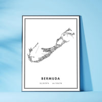 Bermuda Modern Style Map Print