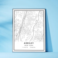 
              Ardsley, New York Modern Map Print 
            