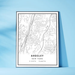 Ardsley, New York Modern Map Print 