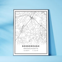 Boxborough, Massachusetts Modern Map Print