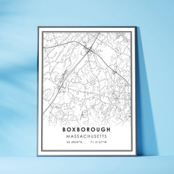 Boxborough, Massachusetts Modern Map Print