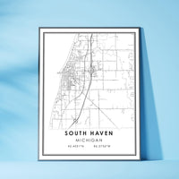 South Haven, Michigan Modern Map Print 