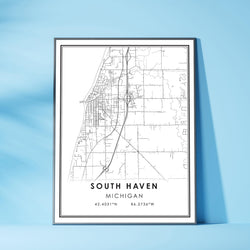 South Haven, Michigan Modern Map Print 